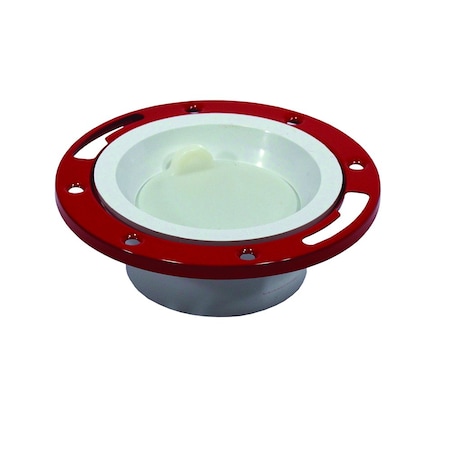 Jones Stephens 3in. x 4in. PVC Closet Flange with Metal Ring and Knockout C52345